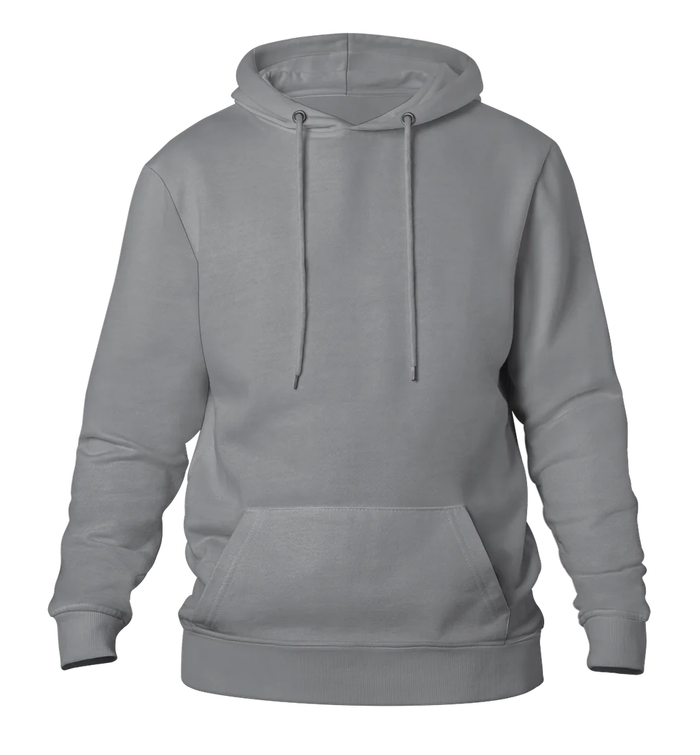 Hoodie cinzento liso, vista de frente
