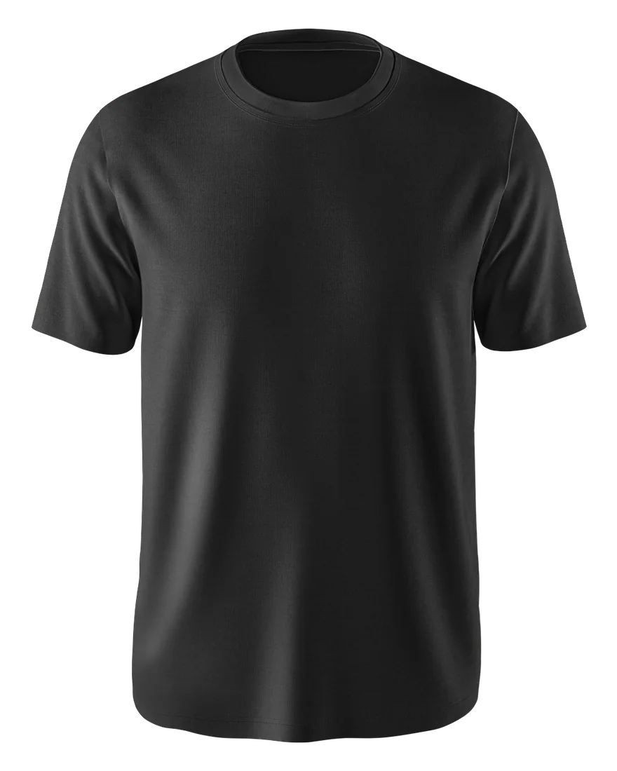 T-shirt preta lisa, vista de frente